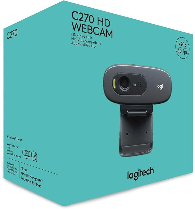 Logitech C270 HD Webcam with Built-in Microphone