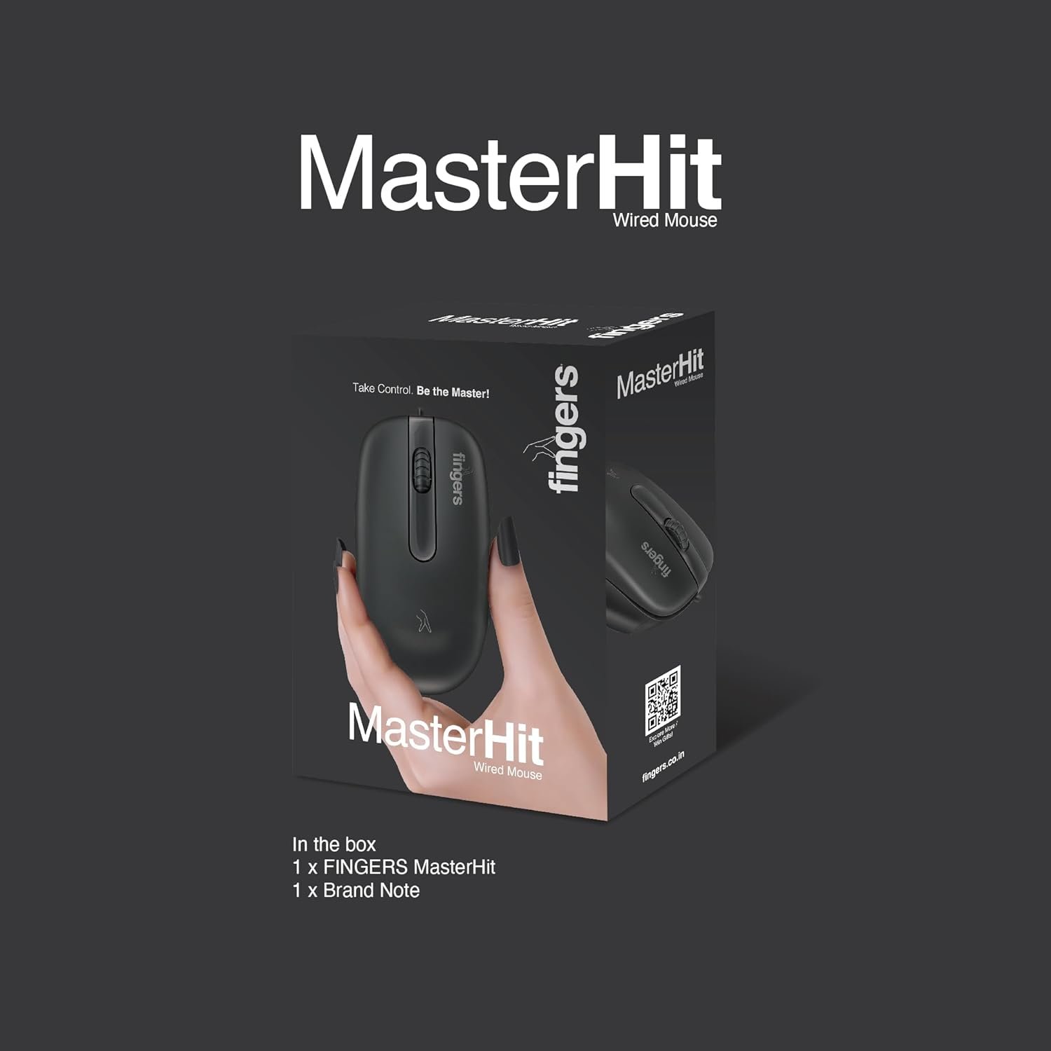 FINGERS MasterHit USB Wired Mouse | 1200 DPI Optical Mouse
