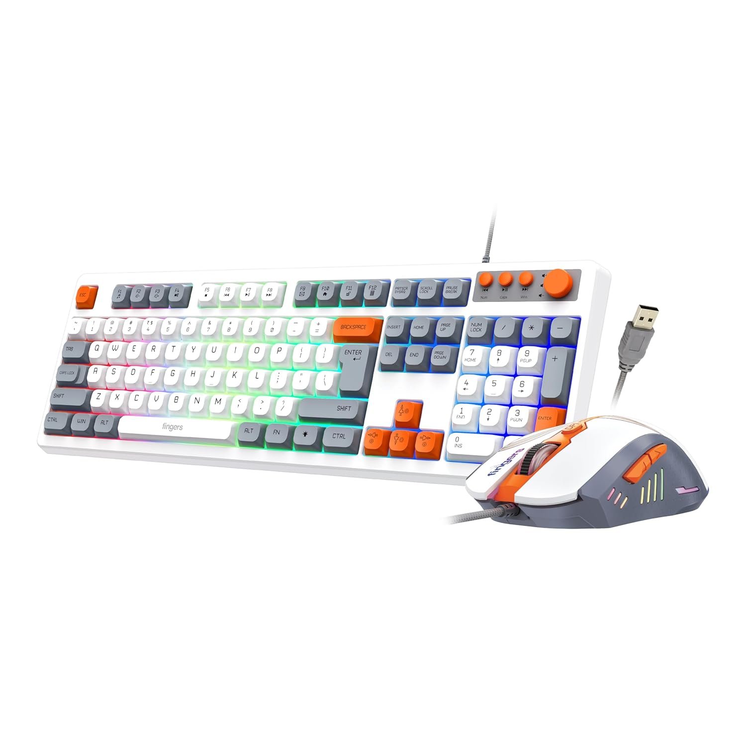 FINGERS CubikCombo Wired Keyboard &amp; Mouse Combo | RGB Gaming Combo
