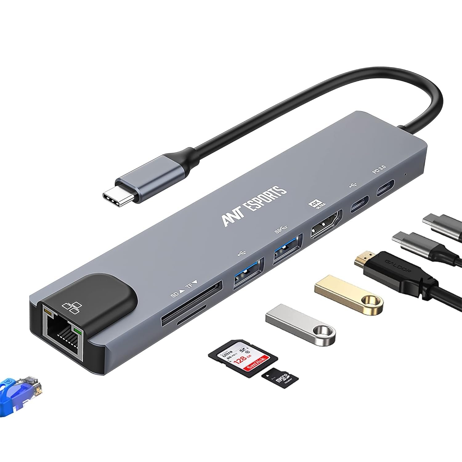 Ant Esports AEC810 8-in-1 Type-C Multifunctional Docking Station