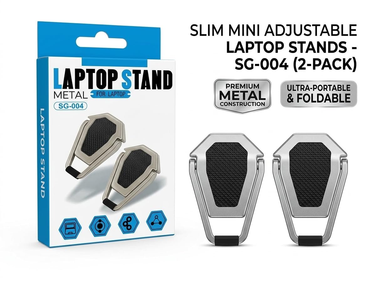 Laptop Stick-On Folding Stands SG-004 | Metal Alloy | 2-Pack