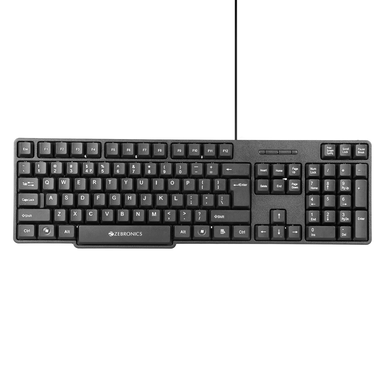 ZEBRONICS K65 Wired Keyboard 104 Keys – Black
