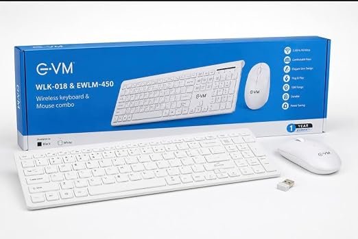 E-VM WLK-018 & EWLM-450 Wireless Keyboard & Mouse Combo