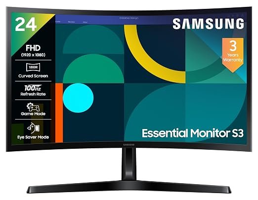 Samsung 24-inch Curved 100Hz Monitor – LS24D368GAWXXL