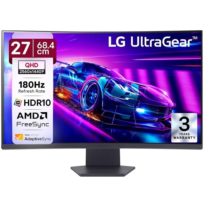 LG UltraGear 27GS60QC 27-inch Curved QHD Gaming Monitor